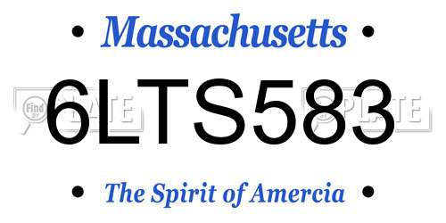 6LTS583 Massachusetts License Plate