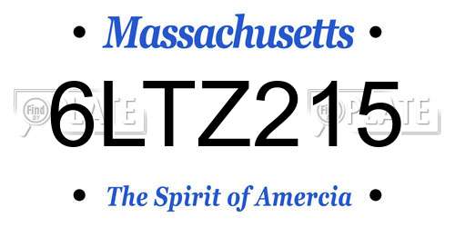 6LTZ215 Massachusetts License Plate