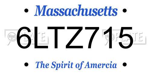 6LTZ715 Massachusetts License Plate