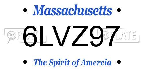 6LVZ97 Massachusetts License Plate