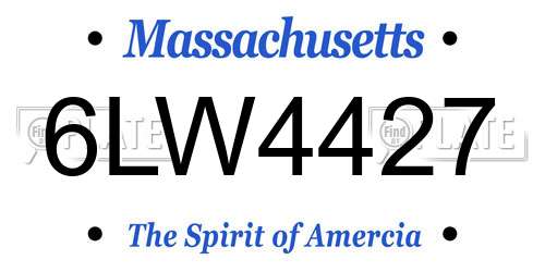 6LW4427 Massachusetts License Plate
