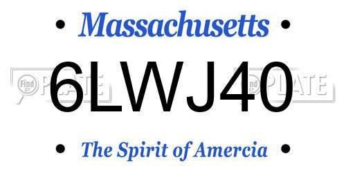 6LWJ40 Massachusetts License Plate