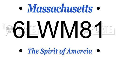 6LWM81 Massachusetts License Plate