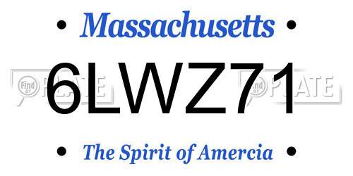 6LWZ71 Massachusetts License Plate