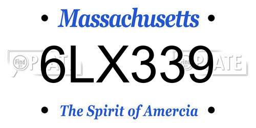 6LX339 Massachusetts License Plate