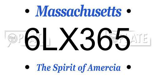 6LX365 Massachusetts License Plate