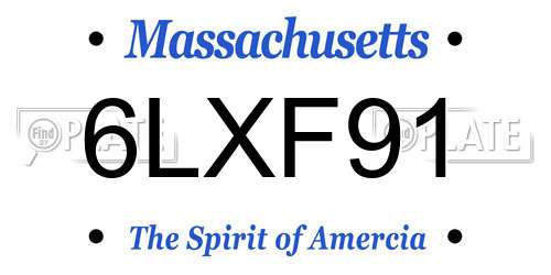 6LXF91 Massachusetts License Plate