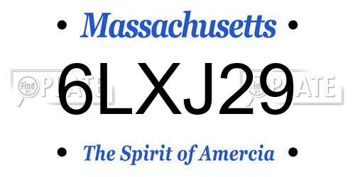 6LXJ29 Massachusetts License Plate
