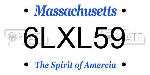 6LXL59 Massachusetts License Plate