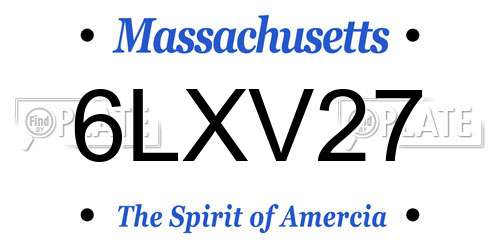 6LXV27 Massachusetts License Plate