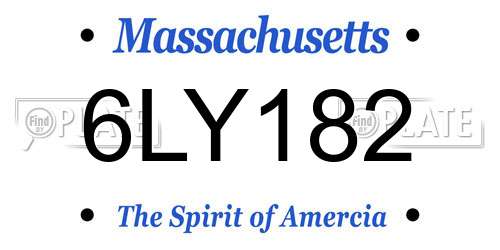 6LY182 Massachusetts License Plate