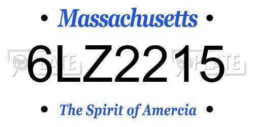 6LZ2215 Massachusetts License Plate