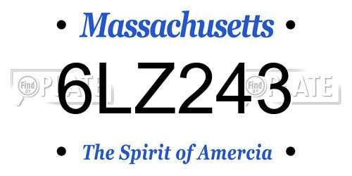 6LZ243 Massachusetts License Plate
