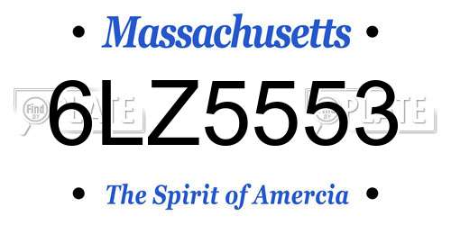 6LZ5553 Massachusetts License Plate