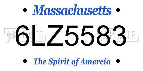 6LZ5583 Massachusetts License Plate