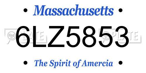 6LZ5853 Massachusetts License Plate