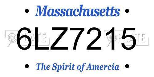 6LZ7215 Massachusetts License Plate