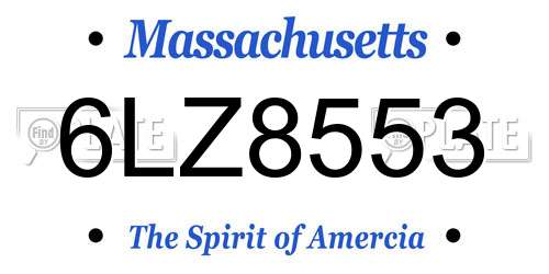6LZ8553 Massachusetts License Plate