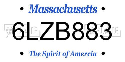 6LZB883 Massachusetts License Plate