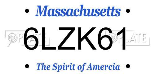 6LZK61 Massachusetts License Plate