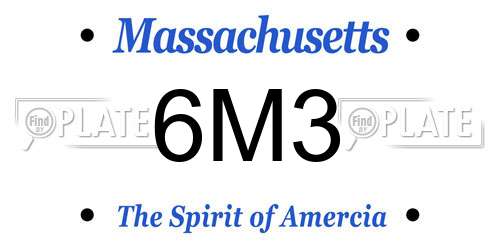 6M3 Massachusetts License Plate