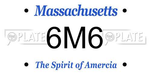 6M6 Massachusetts License Plate