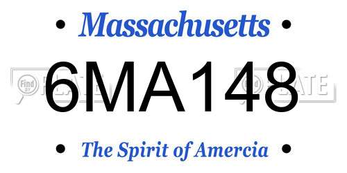 6MA148 Massachusetts License Plate