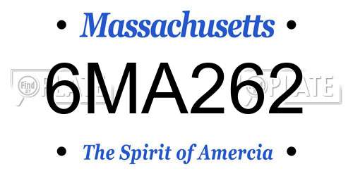 6MA262 Massachusetts License Plate
