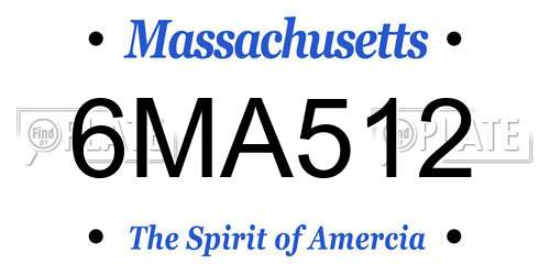 6MA512 Massachusetts License Plate