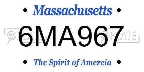 6MA967 Massachusetts License Plate