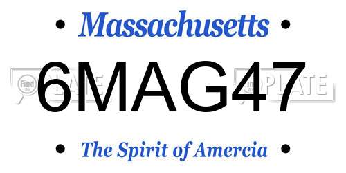 6MAG47 Massachusetts License Plate