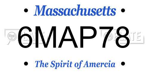 6MAP78 Massachusetts License Plate