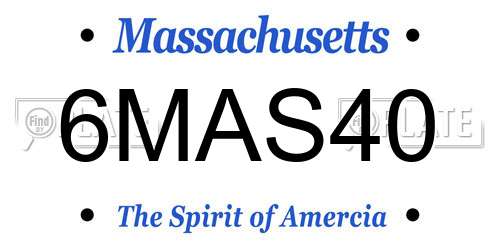 6MAS40 Massachusetts License Plate