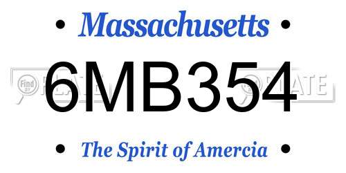 6MB354 Massachusetts License Plate