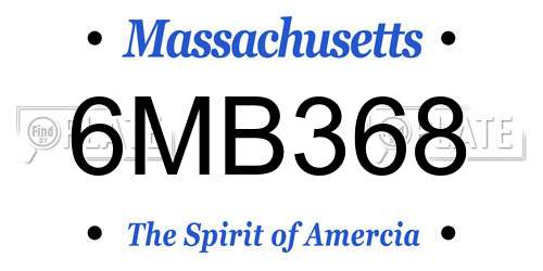 6MB368 Massachusetts License Plate