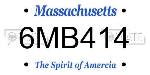 6MB414 Massachusetts License Plate