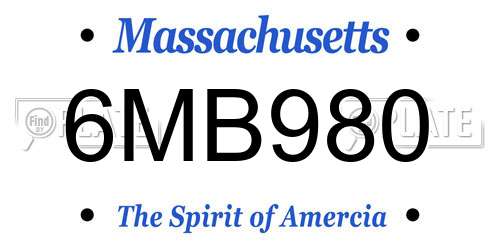 6MB980 Massachusetts License Plate