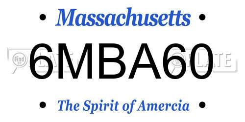 6MBA60 Massachusetts License Plate