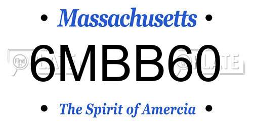 6MBB60 Massachusetts License Plate