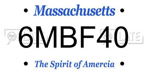 6MBF40 Massachusetts License Plate