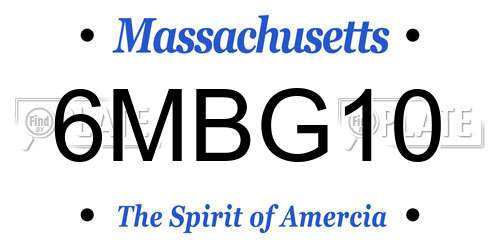 6MBG10 Massachusetts License Plate