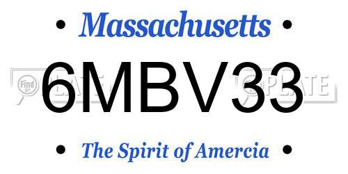 6MBV33 Massachusetts License Plate