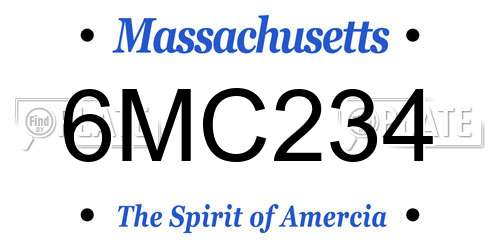 6MC234 Massachusetts License Plate