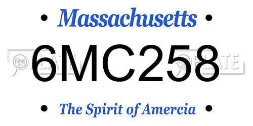 6MC258 Massachusetts License Plate