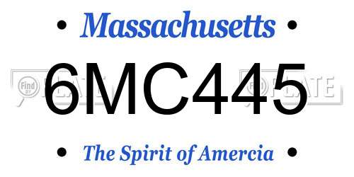 6MC445 Massachusetts License Plate