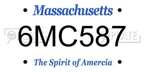 6MC587 Massachusetts License Plate