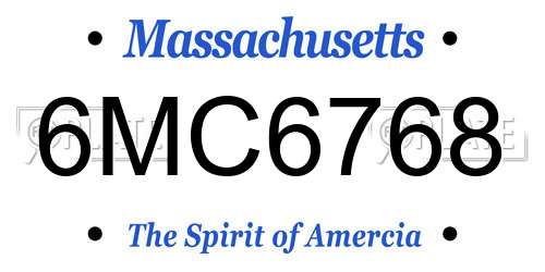 6MC6768 Massachusetts License Plate