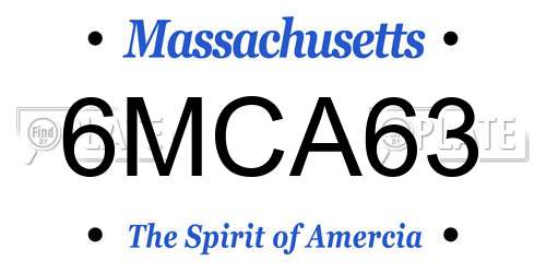 6MCA63 Massachusetts License Plate