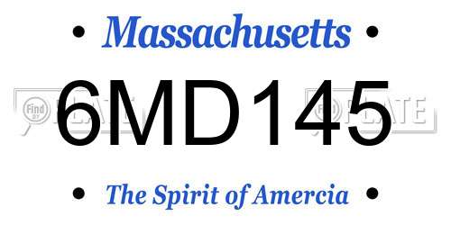 6MD145 Massachusetts License Plate
