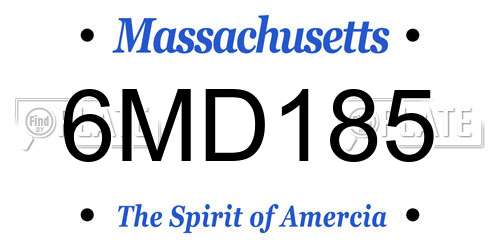 6MD185 Massachusetts License Plate